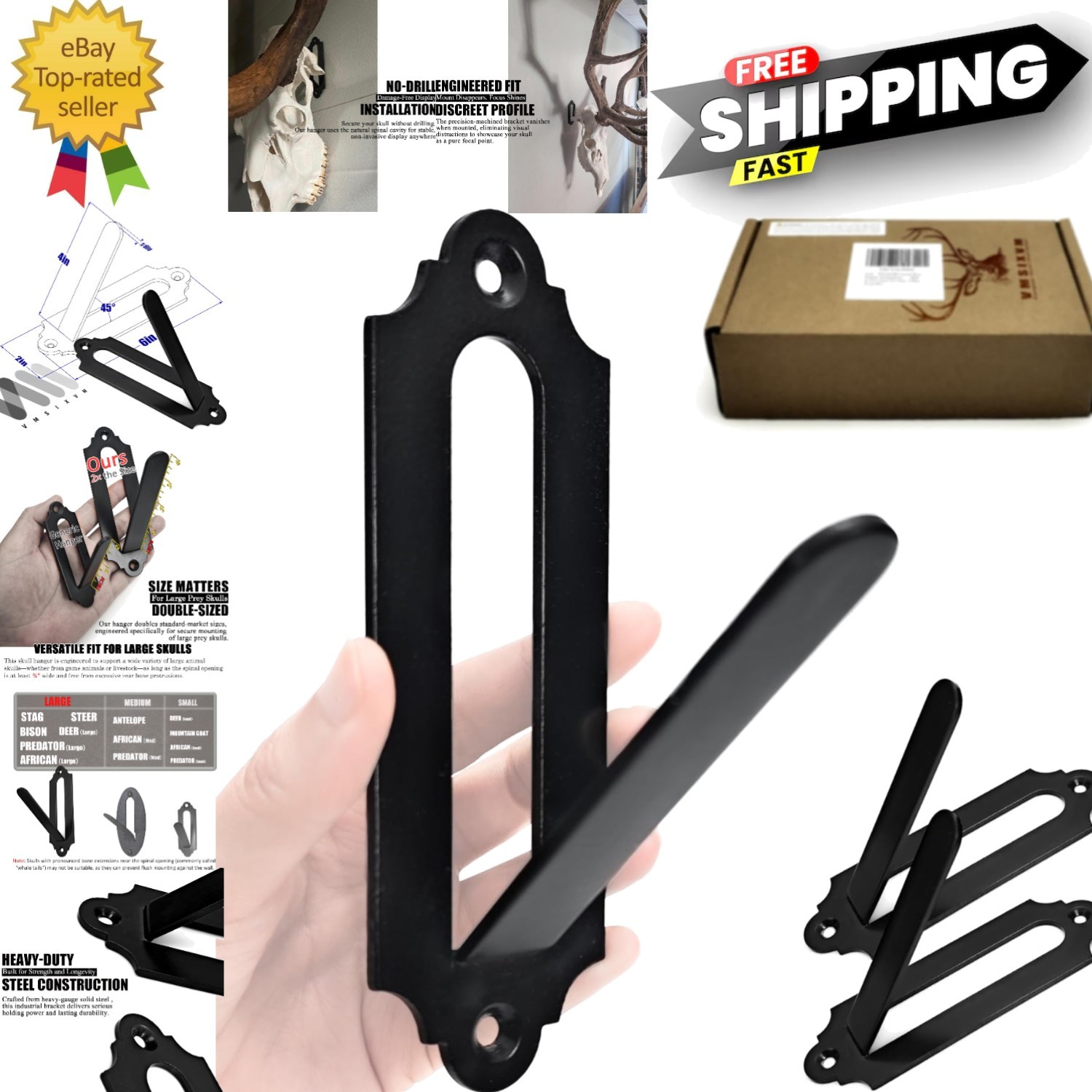 Heavy Duty Euro Skull Hanger for Deer, Bear & More - Simple Installation