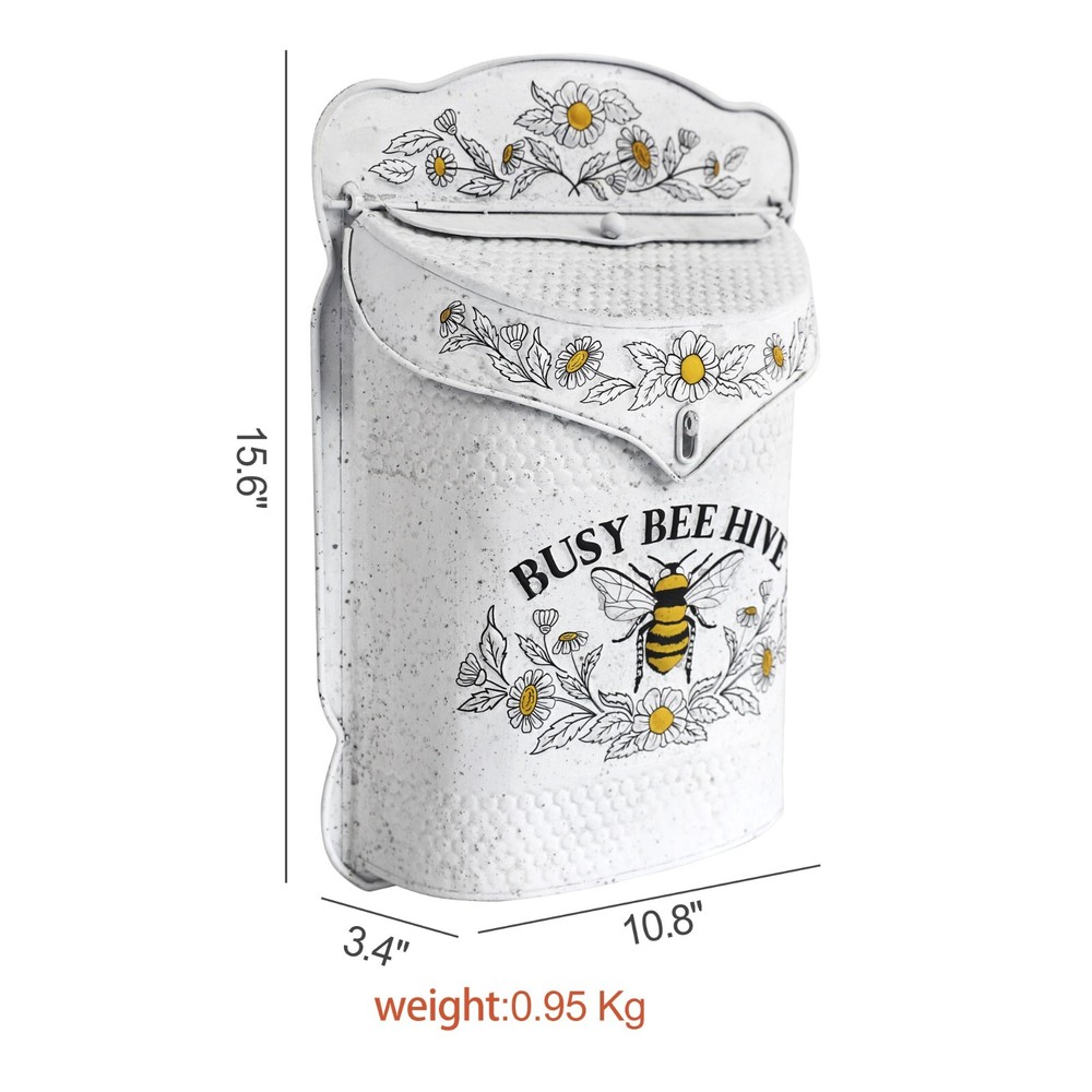 Bee Mailboxes Wall Mount Vintage White Mailboxes for Outside