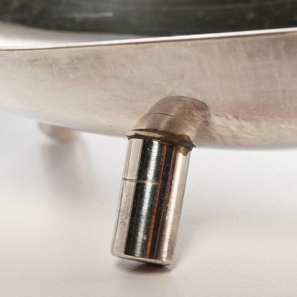 TWO (2) DANISH CARL CHRISTIANSEN MID-CENTURY MODERN SILVER PLATE DISHES, 4.5"