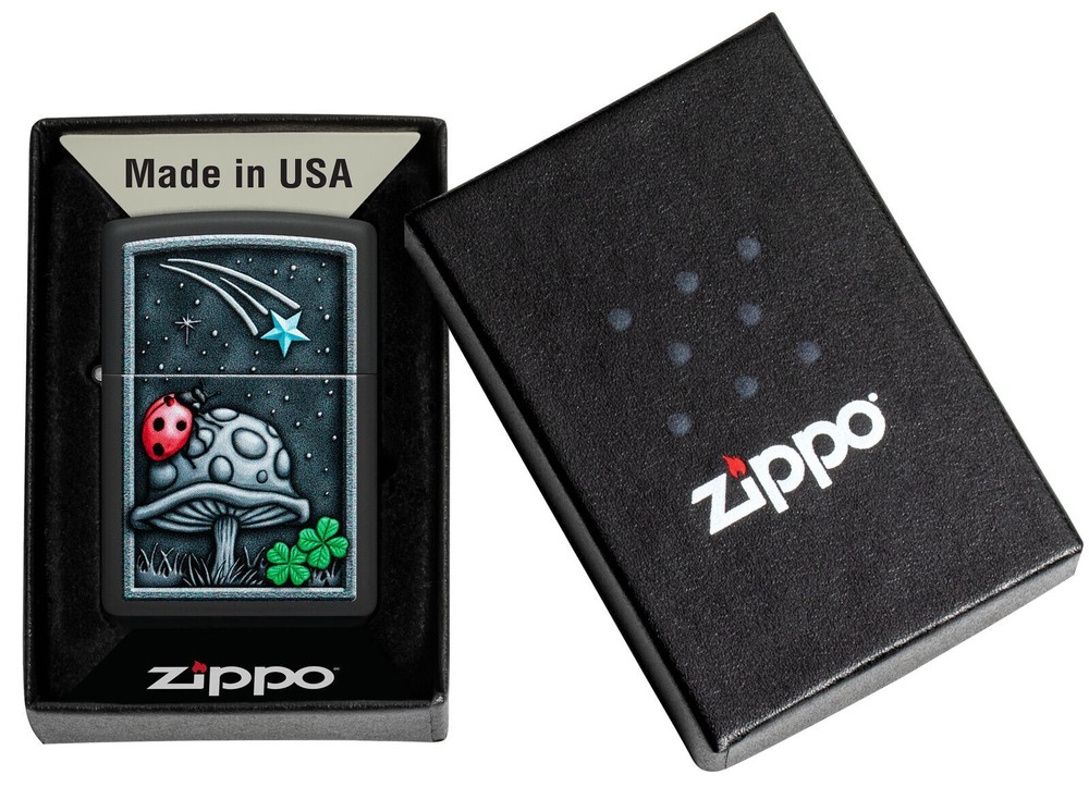 Zippo Ladybug Design Black Matte 48724