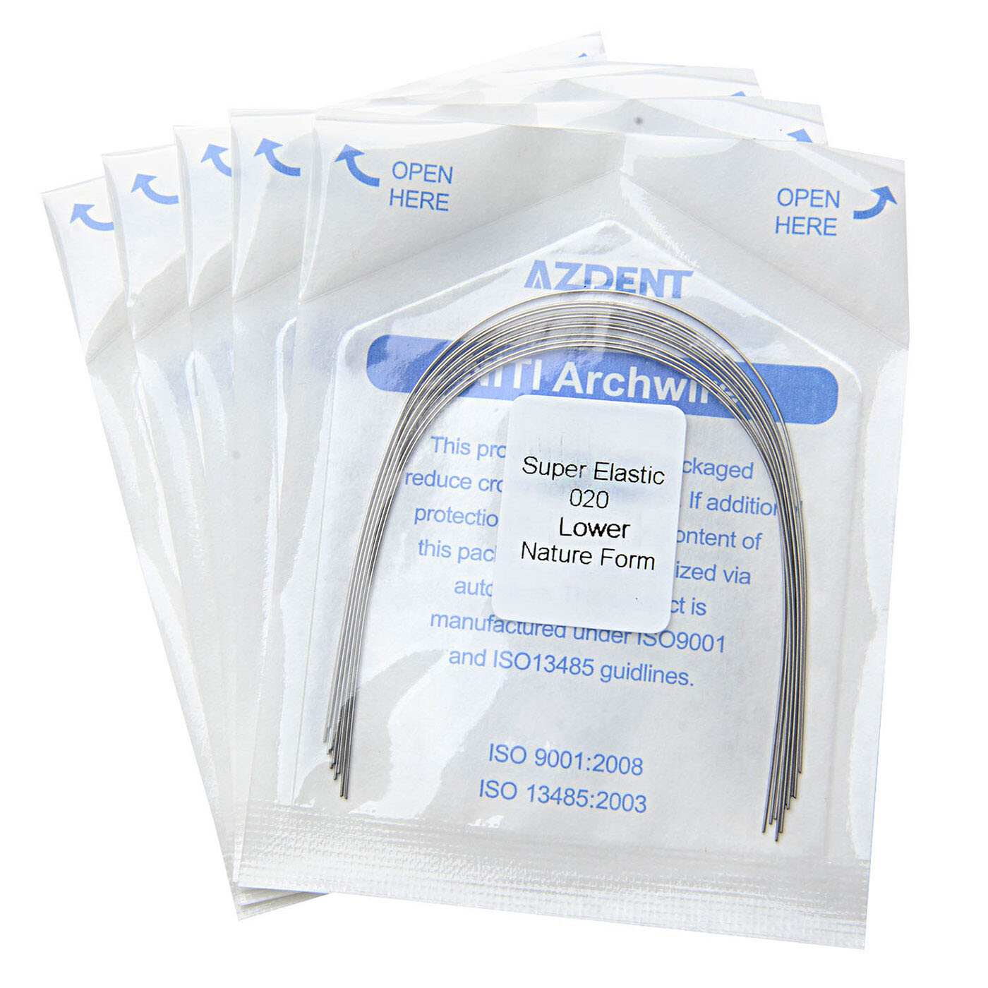 10Pc AZDENT Dental Orthodontic Super Elastic Niti Round Arch Wire Nature Form