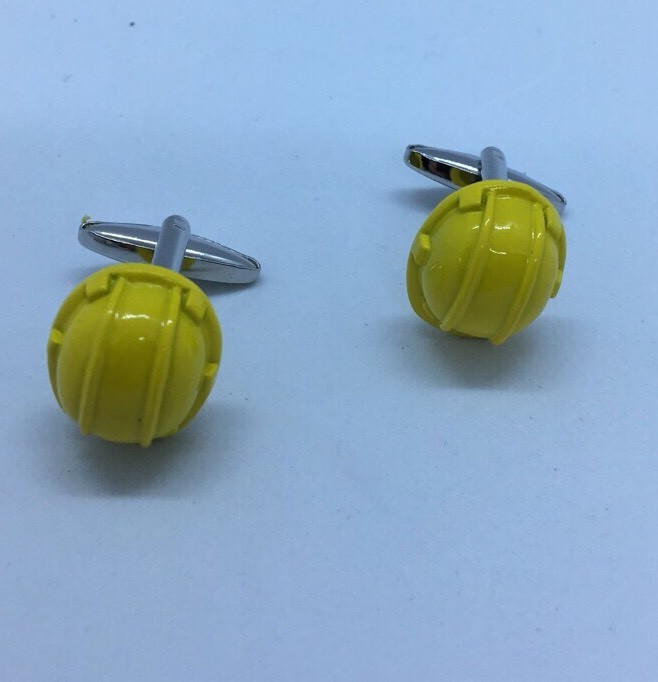 Yellow Halmet Design Cufflinks