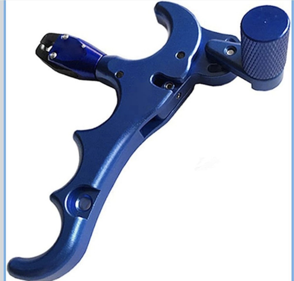 4-Finger Thumb Release Archery Aid Adjustable Trigger 360° Rotating Head