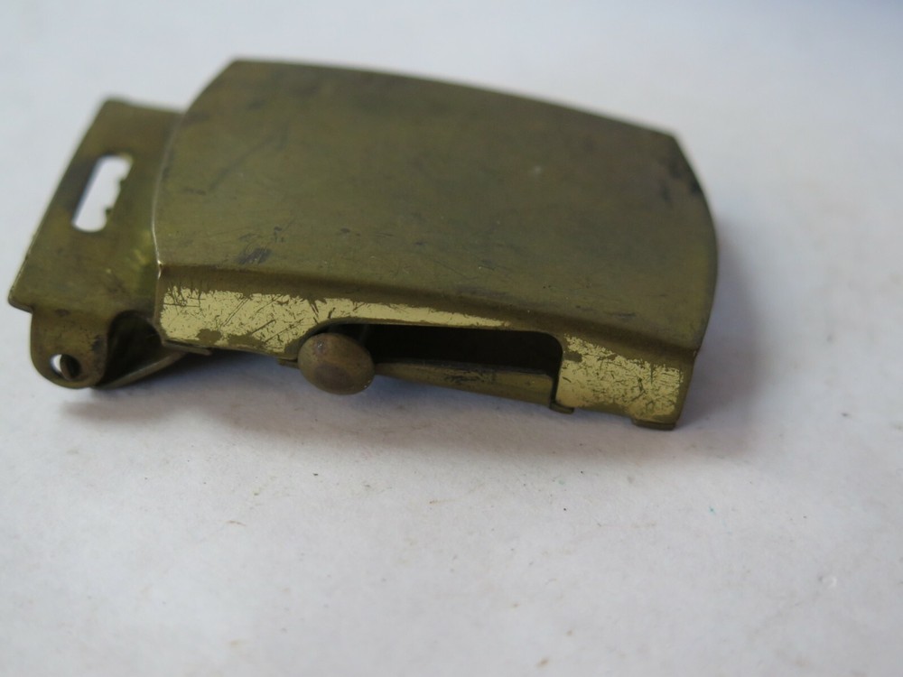US Military Solid Brass Belt Buckle Made in USA Dress Army Marine Navy RARE BRAS