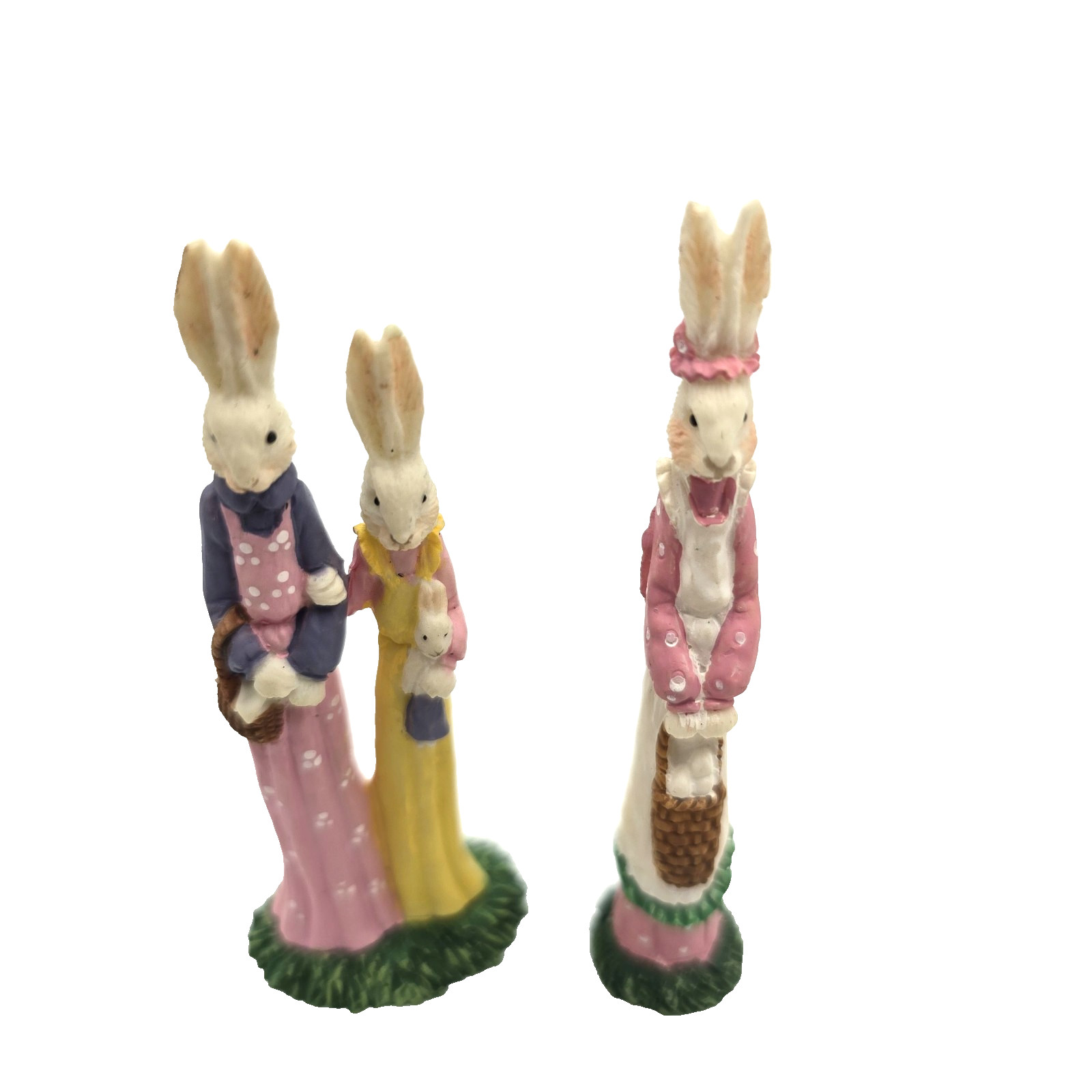 Vintage Easter Village Rabbit Bunny Houses Trees Decor Set of 12
