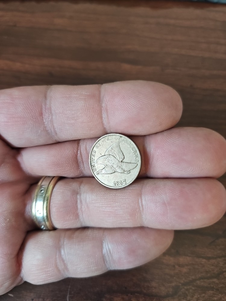 1857 Flying Eagle Cent - Rich Front & Back,  VF Details