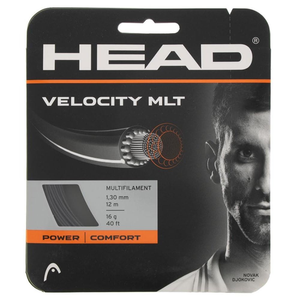 Velocity MLT Tennis Racket String 40' Set Multifilament Racquet String - Blac...