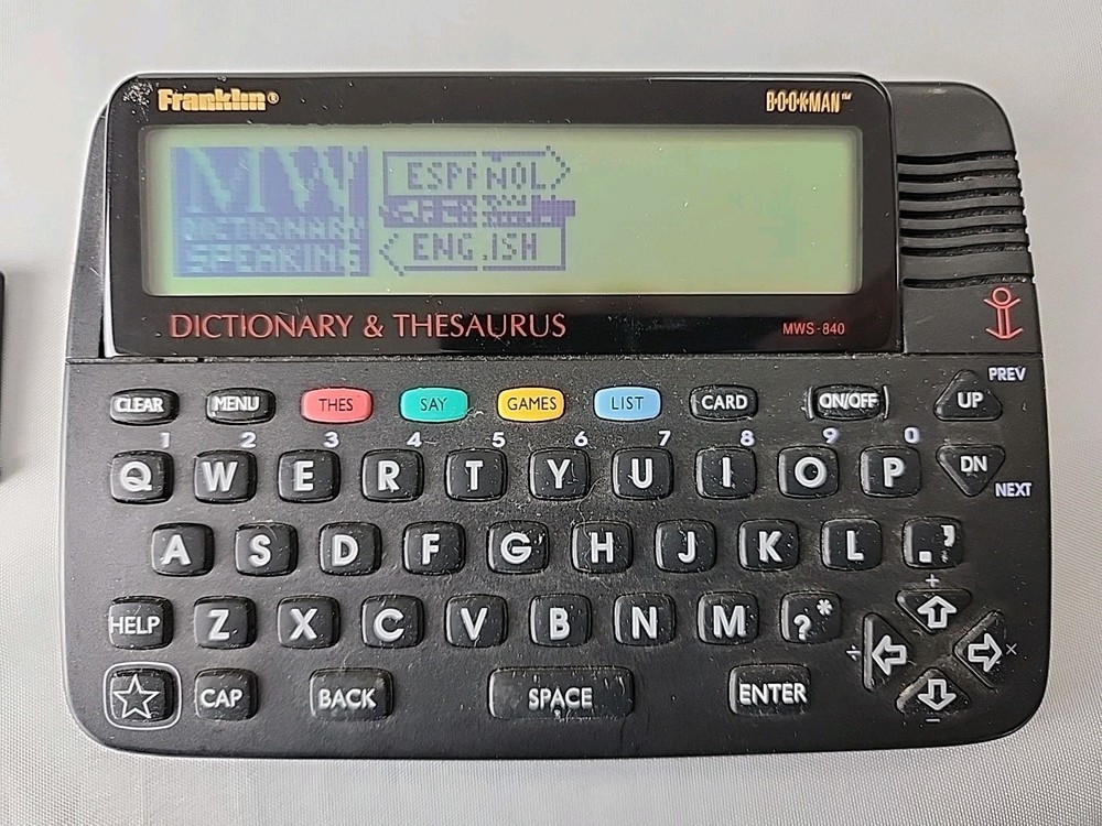 Franklin Bookman MWS-840 Electronic Speaking Dictionary +Spanish +Bartender Book