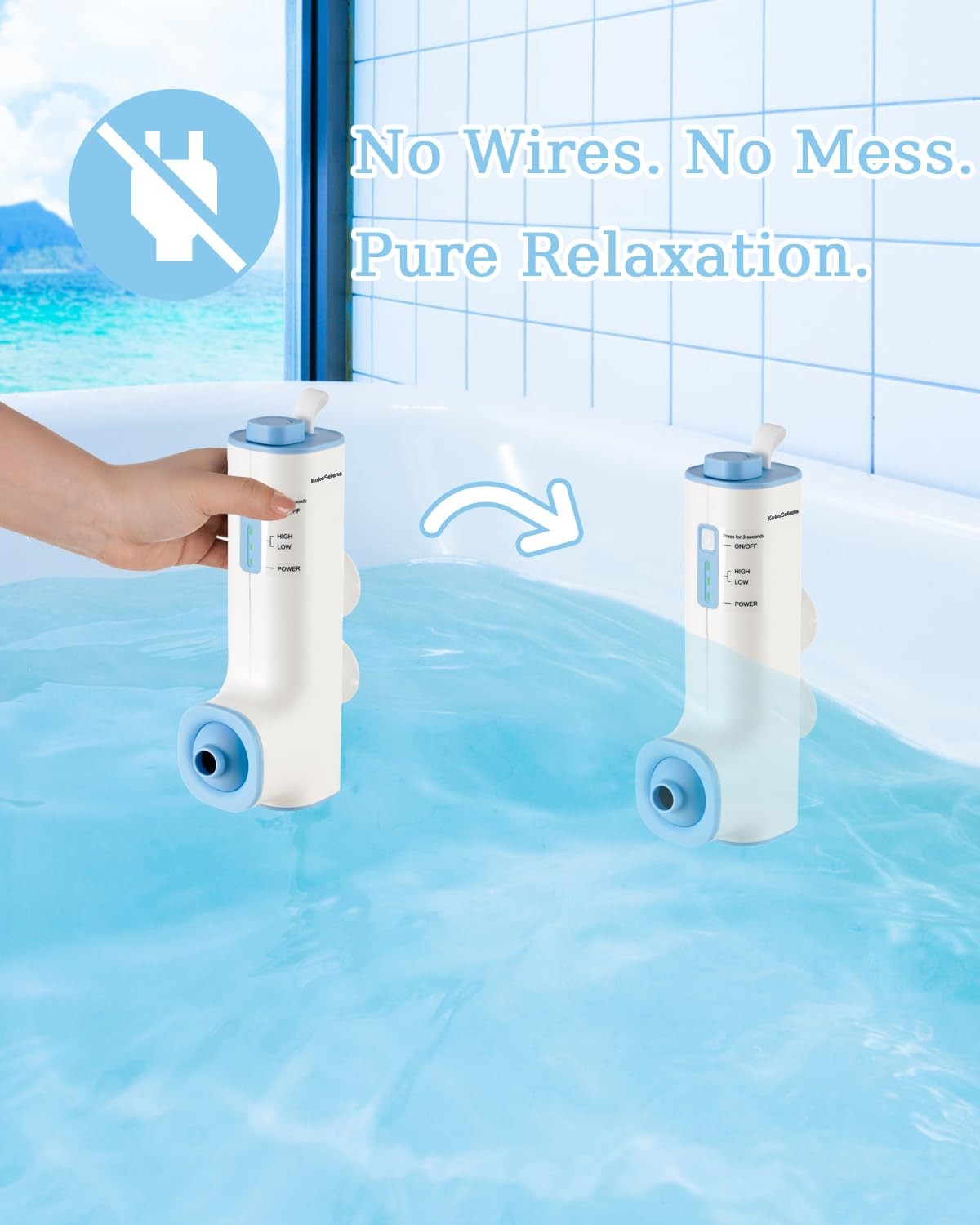 Rechargeable Bath Jets for Tub Portable Jet Spa for Bathtub Creates Soothing ...
