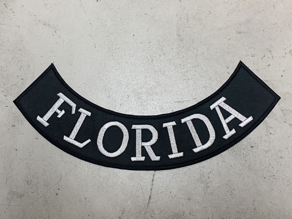 CUSTOM MADE Embroidered Florida Lower Rocker Biker Patch IRON ON