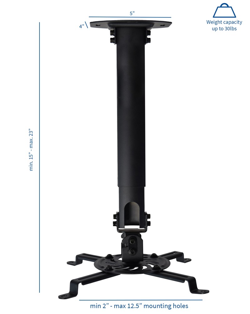 VIVO Universal Extended Ceiling Projector Mount | Height Adjustable (Black)