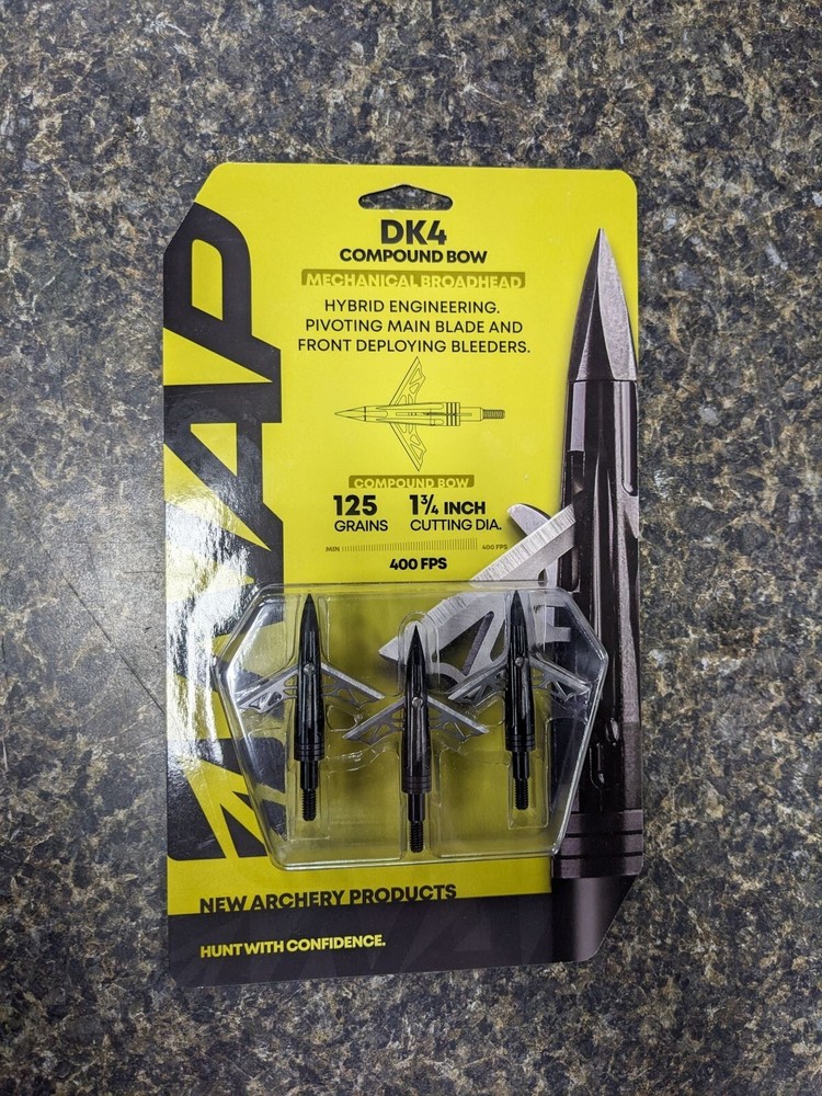 NAP DK4 Compound Bow Mechanical Broadhead 125gr 1 3/4" Cutting