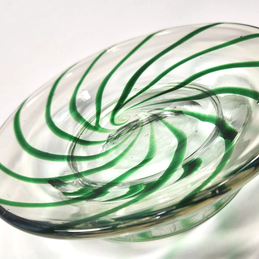 Green Peppermint Swirl on Clear Multipurpose Dish (READ)