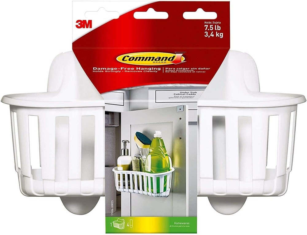 3M Command Under Sink Organizer Set (1 Storage Caddy, 1 Sponge Caddy, 4 Small...