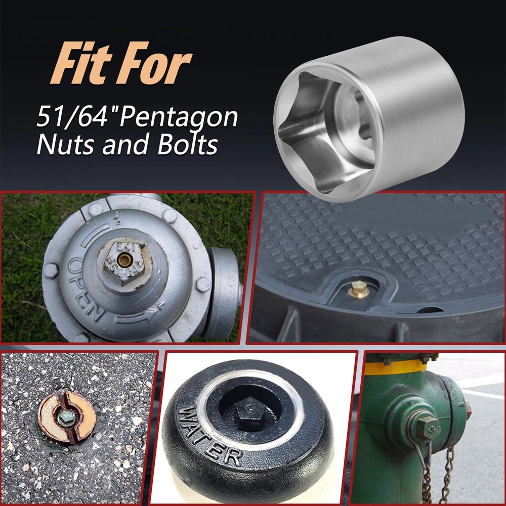 Penta Socket 51/64" 5-Point 3/8" Drive Utility Impact Socket for 5-Point Nuts