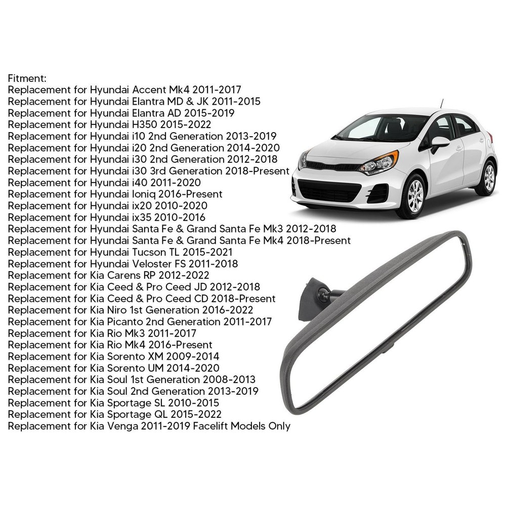 Inside Rear View Mirror, Interior Inner Rearview Center Mirror Replacement for