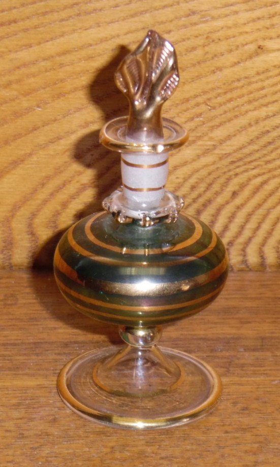 Egyptian Crystal Perfume Bottle - 4"
