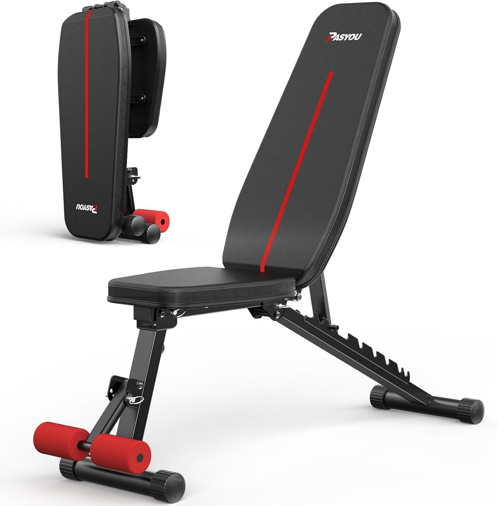 Adjustable Weight Bench for Home Gym, Foldable Workout Bench with Incline & Decl