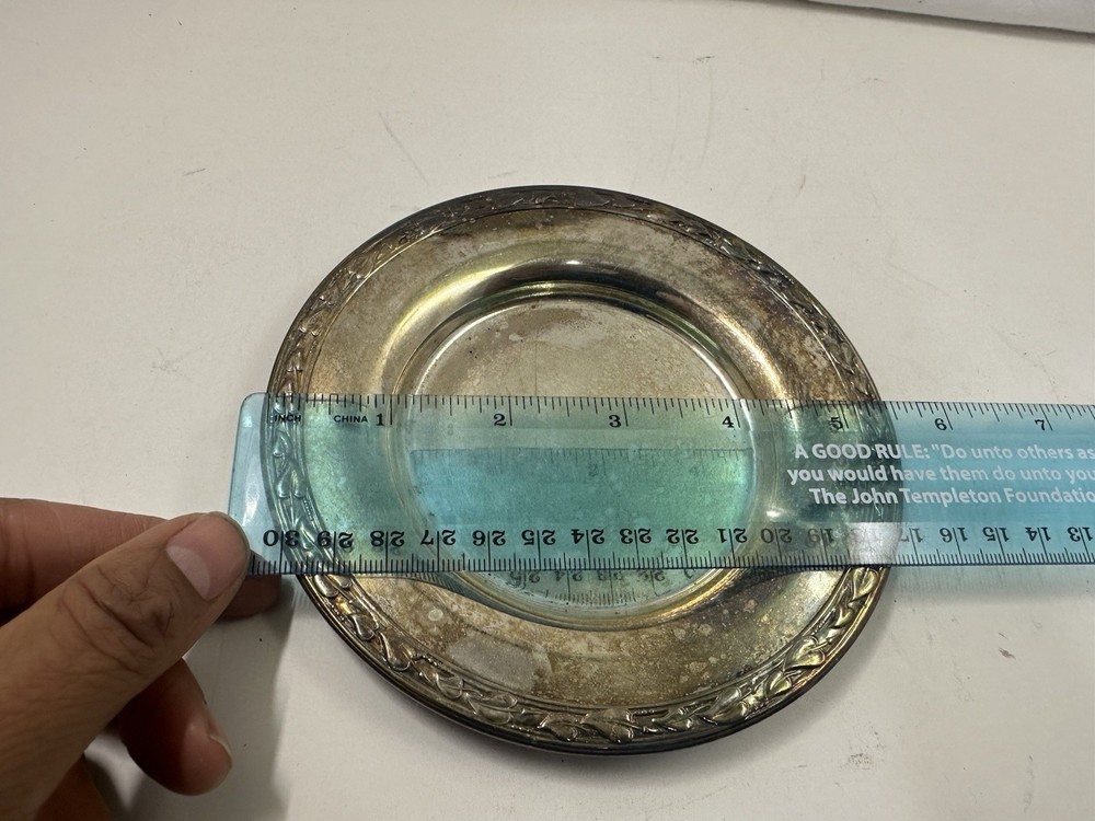 Antique Silver Plated Tray Dish Meadowbrook Design William A. Rogers 5.5" Dia