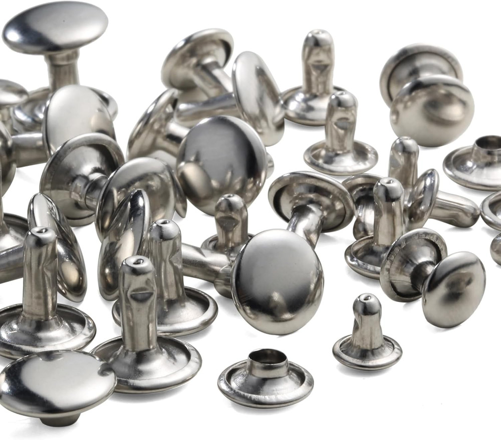 340 Sets Leather Rivets Kit Mixed Sizes Rivets for Leather Double Cap Rivets Stu