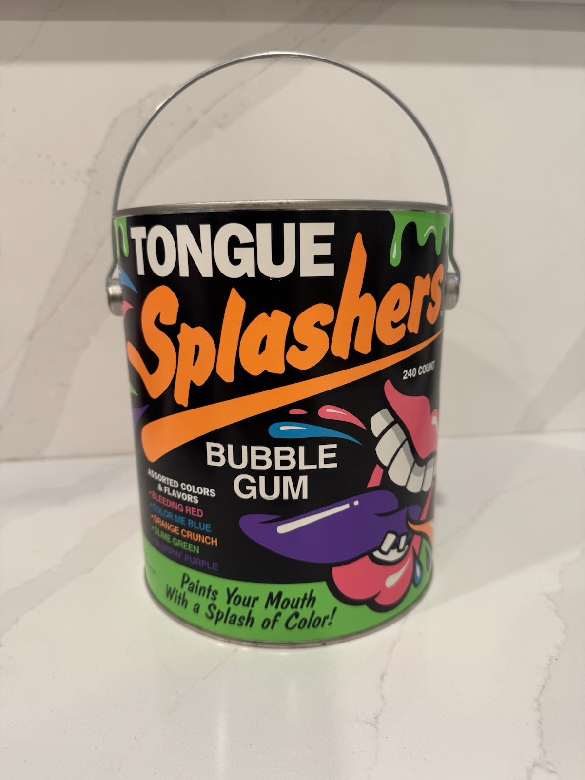 Vintage 1990's Tongue Splashers Bubble Gum FULL UNOPENED Container Paint Can NOS