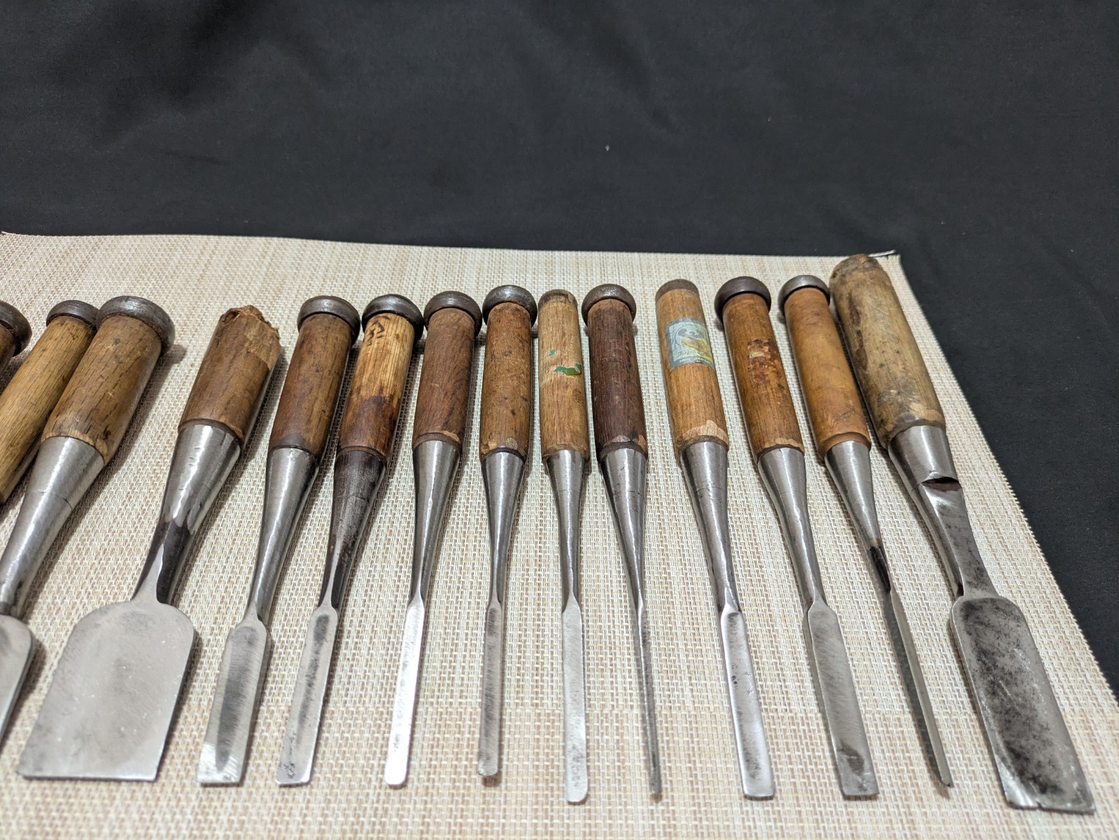 Japanese Chisel Nomi Carpenter Tool Set of 44 Hand Tool wood working R3376
