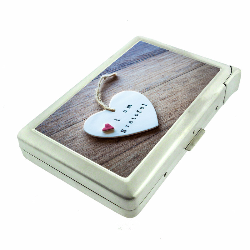 Grateful Em1 Cigarette Case with Built in Lighter Metal Wallet