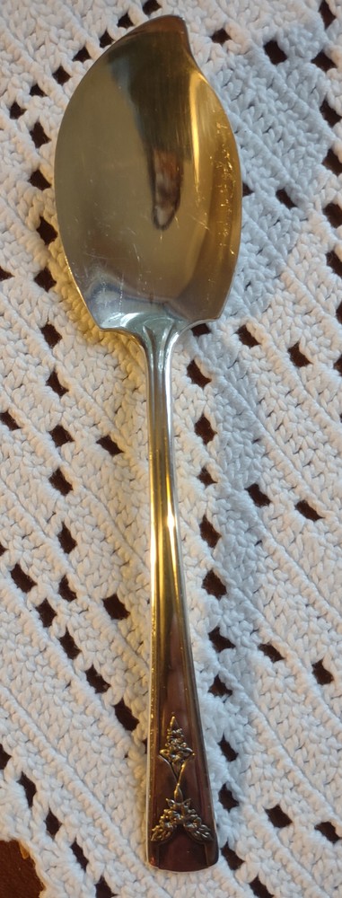 Jelly Server Spoon, Gailstyne New England Minute Rosebud Silverplate