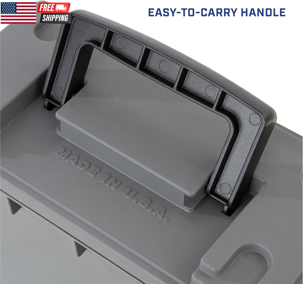 12628 Ammo Storage Box, Stackable .30 Cal Field Boxes, Water and Dust Resistant,