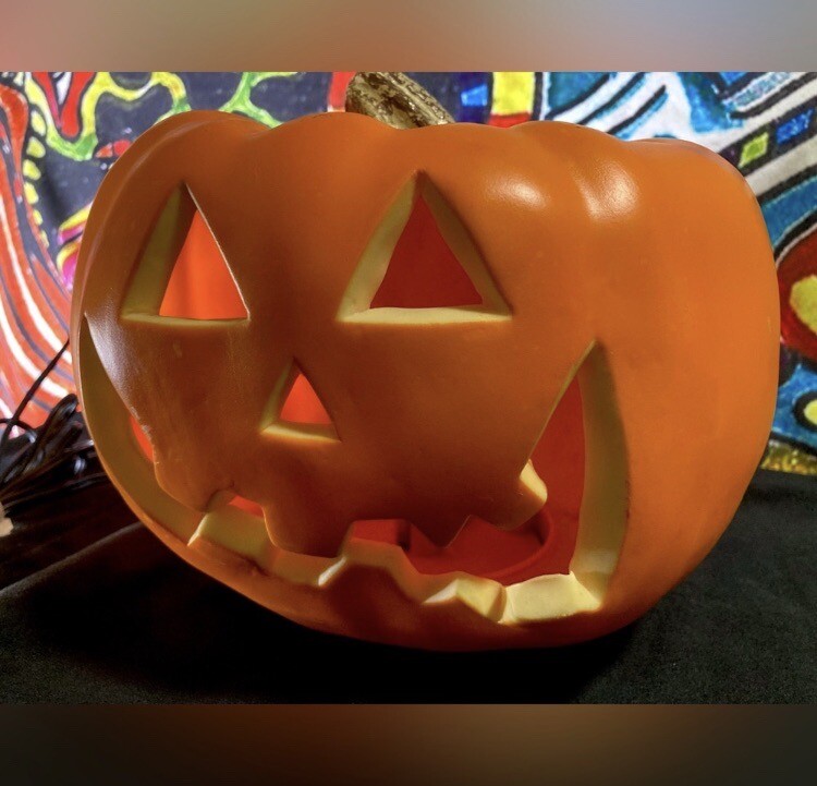 Vintage Pumpkin Jack O Lantern Lighted Halloween Fall Decor
