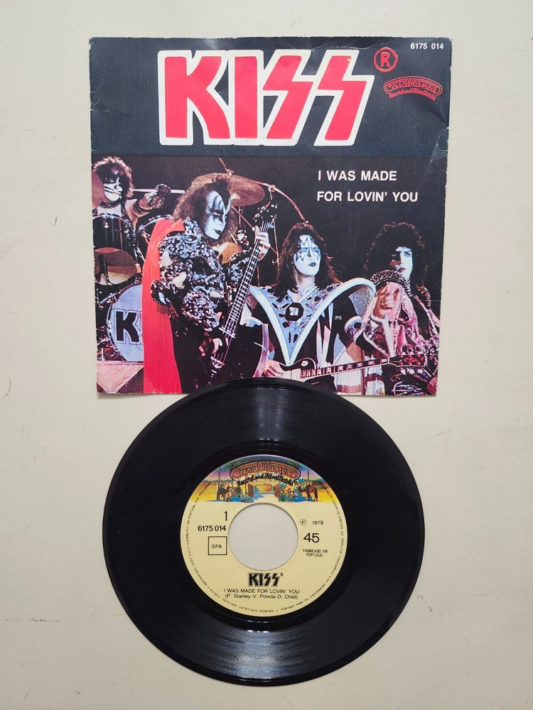 KISS VINTAGE Portugal 1979 I Was Made For Lovin You 45 Sleeve Writing 6175 014
