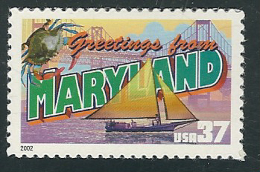 Scott #3715 ...37 Cent...State Greetings...Maryland...2 Stamps