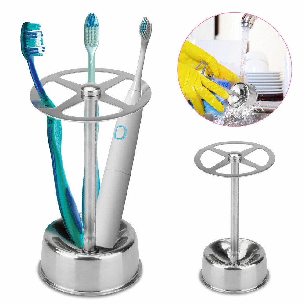 Multifunctional Stainless Steel Bathroom Toothbrush Toothpaste Storage Holder