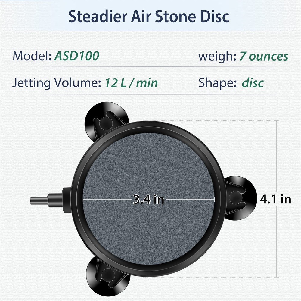 Pawfly Aquarium 4 Inch Air Stone Disc Bubble Diffuser Release Tool for Black