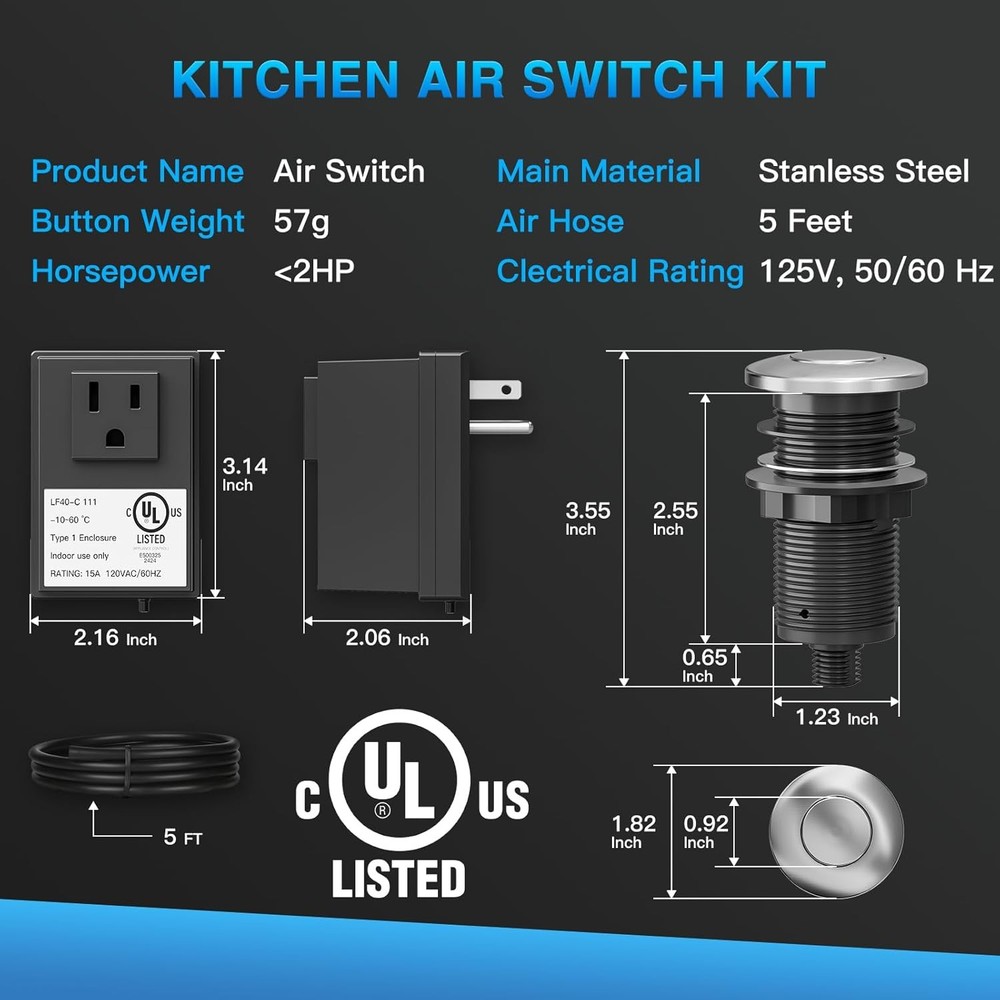 Garbage Disposal Air Switch Kit Garbage Disposal Button Stainless
