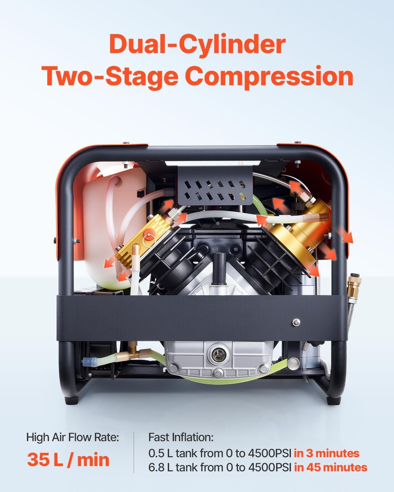 High-Performance 4500Psi PCP Air Compressor with Auto-Stop & Cooling System