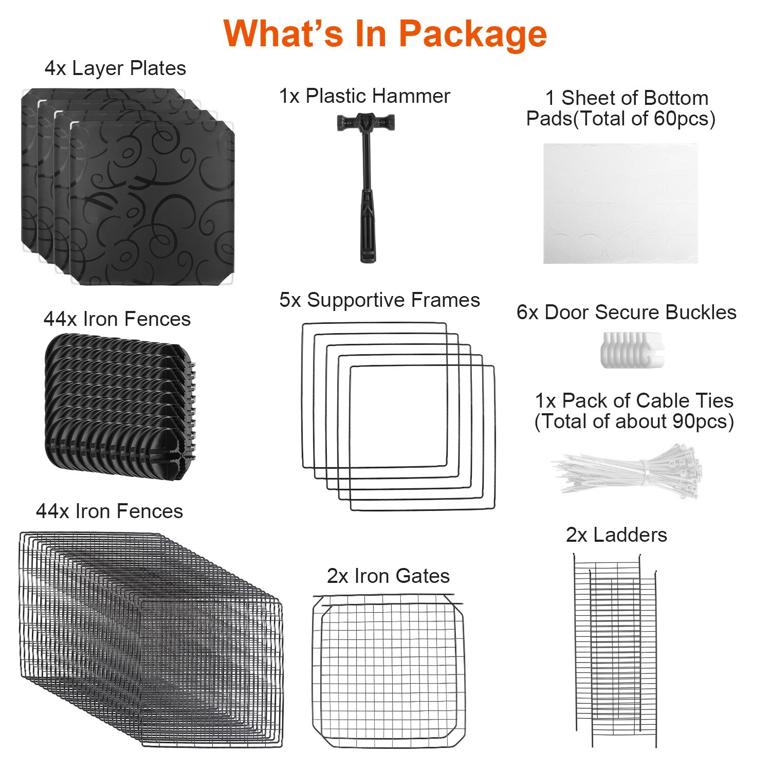 4 Type Large Cat Cage Enclosure Metal Wire Kennel DIY Playpen Catio with Hammock