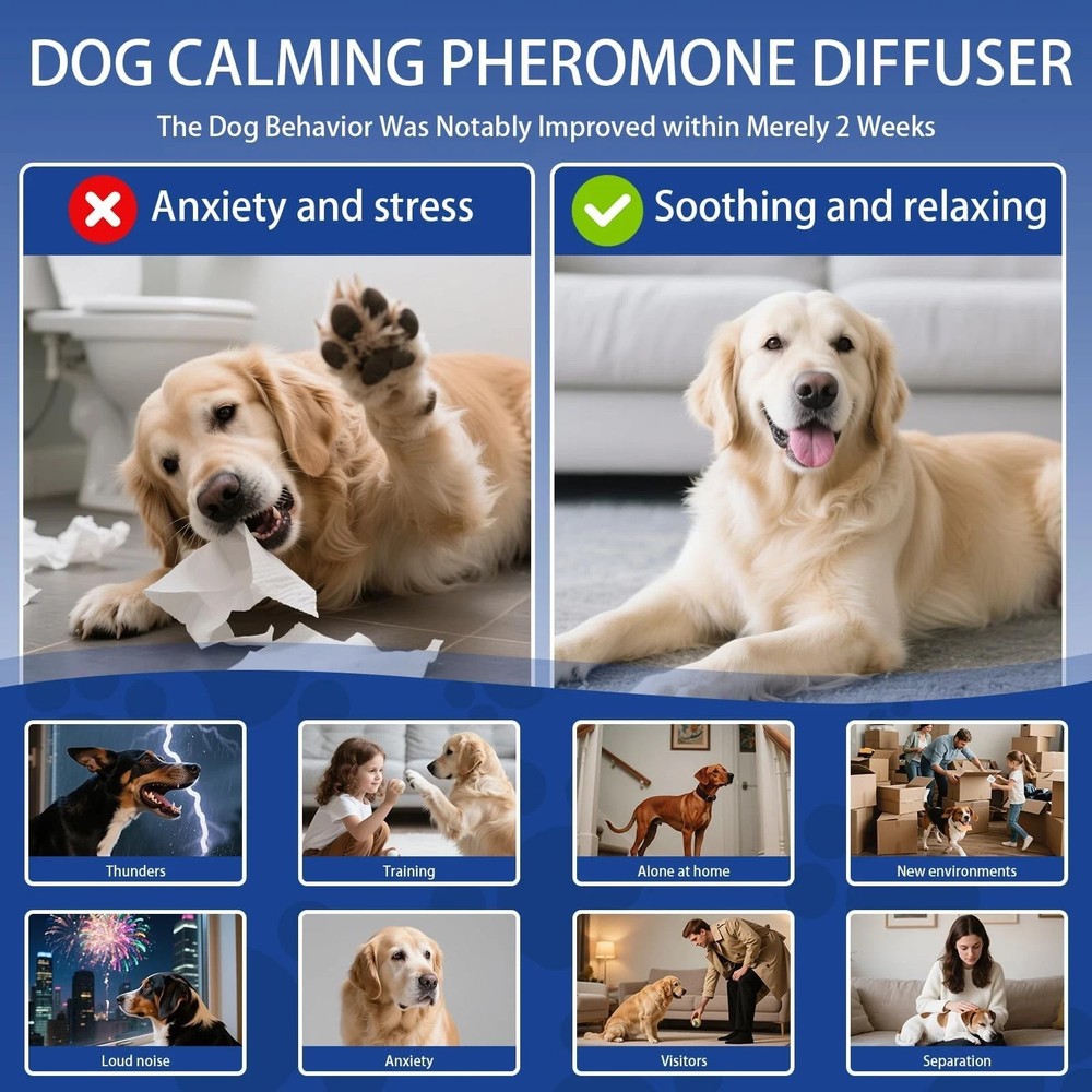 Dog Pheromone Calming Diffuser: Relaxing Diffuser for 3in1, Blue