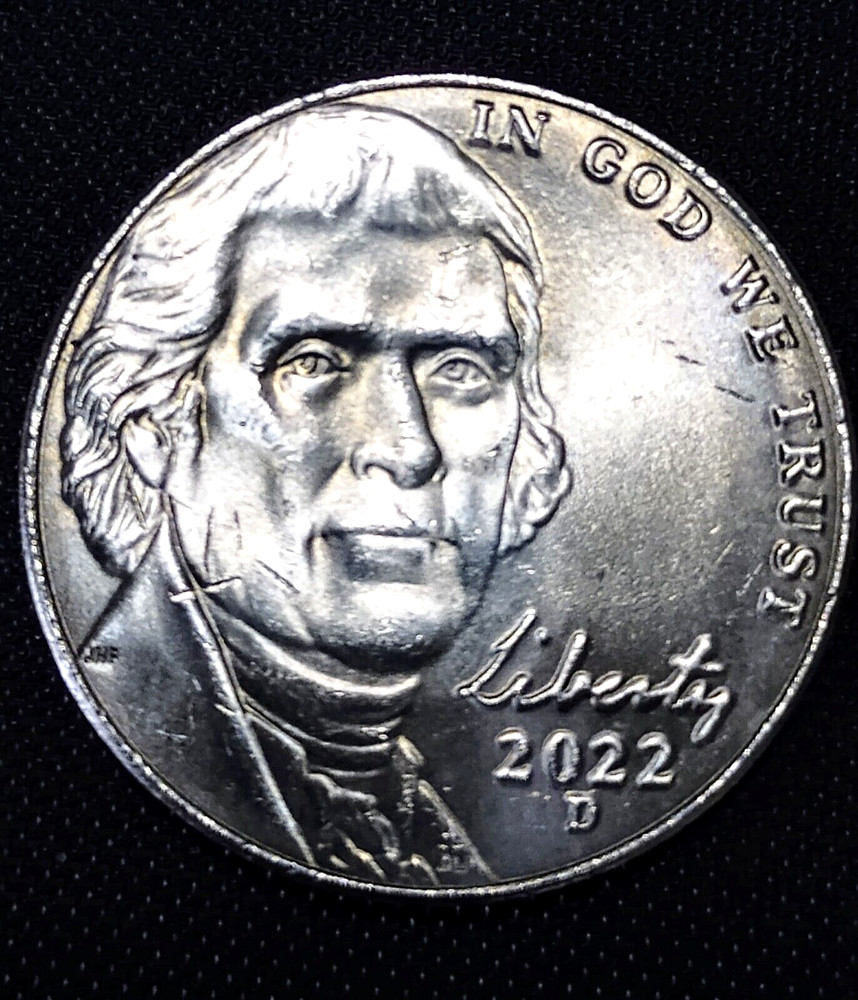 2022D Jefferson nickle error D/D in Monticello, Five Cents, Date - Very nice