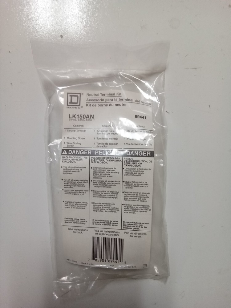 SQUARE D NEUTRAL TERMINAL KIT LK150AN
