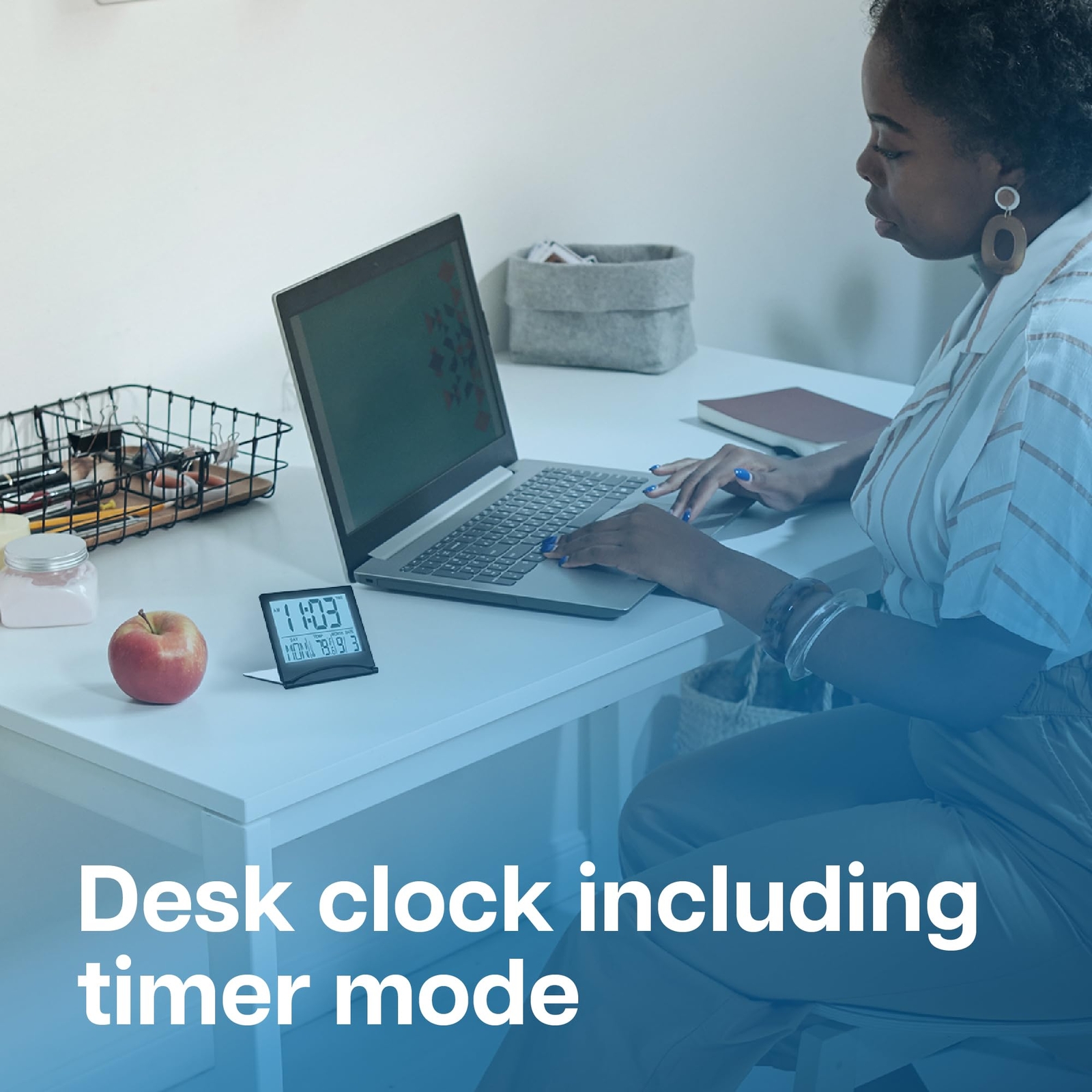 Digital Clock LCD Travel Alarm Foldable with Backlight – Digital Clock with Day,