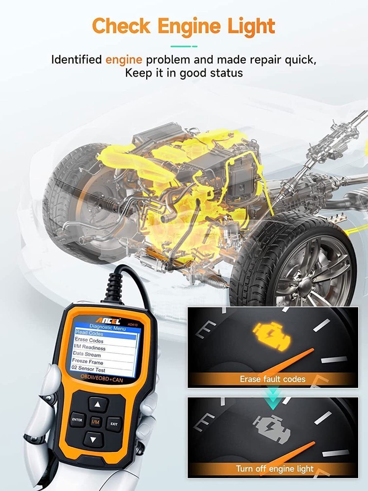 ANCEL AD410 Code Reader Automotive OBD2 Scanner Auto Check Engine Car Diagnostic