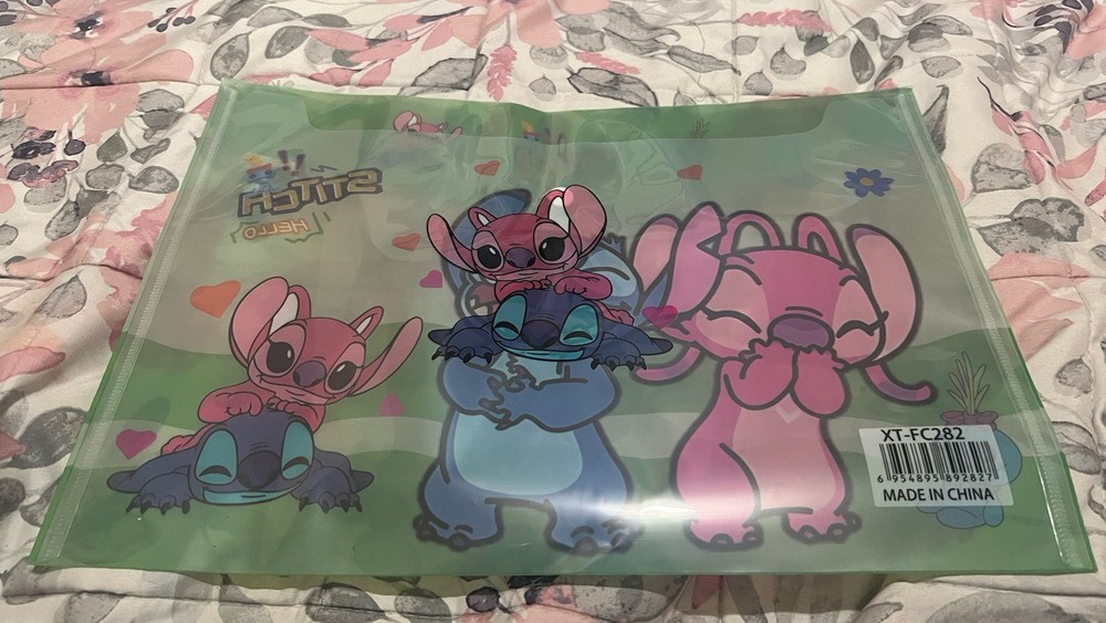 Stitch Folder Saver Paper For School Color Green