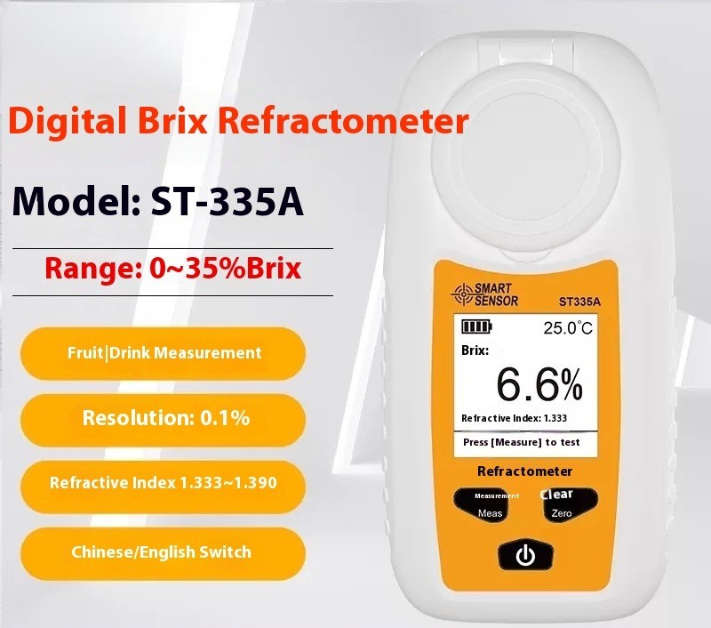 ST355A Digital Refractometer 0-55% Brix Portable Honey Refractometer ATC Sugar