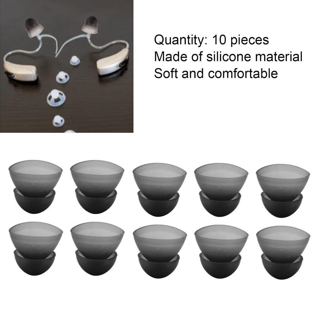 20Pcs Closed Fit Hearing Aid Domes Earplug Silicone Double Layer Eartips Replace