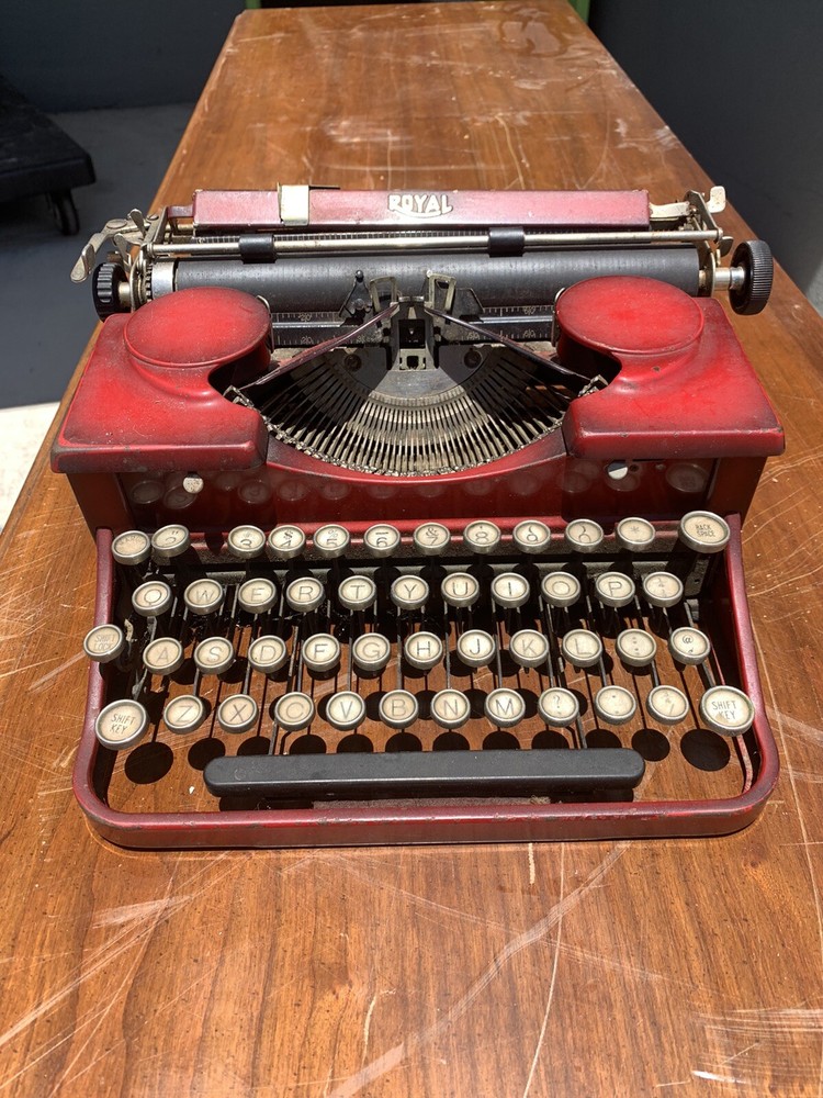 Antique Royal Red Typewriter Portable