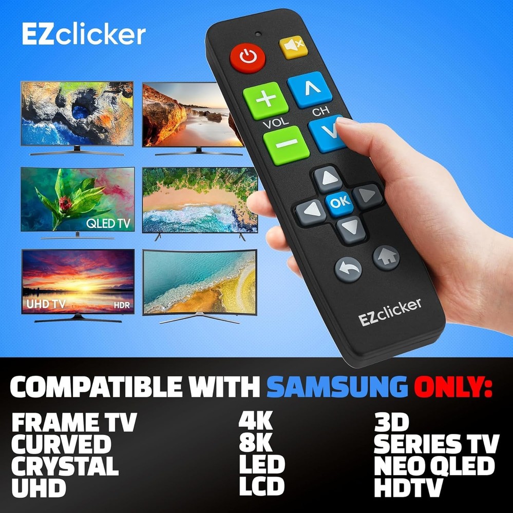 Samsung TV Remote | Big Button Control for All ONLY Black