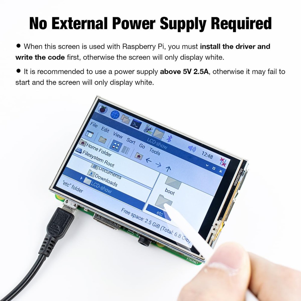3.5" 480x320 Touch Screen TFT LCD for Raspberry Pi A/B/2B/3B/4B/5