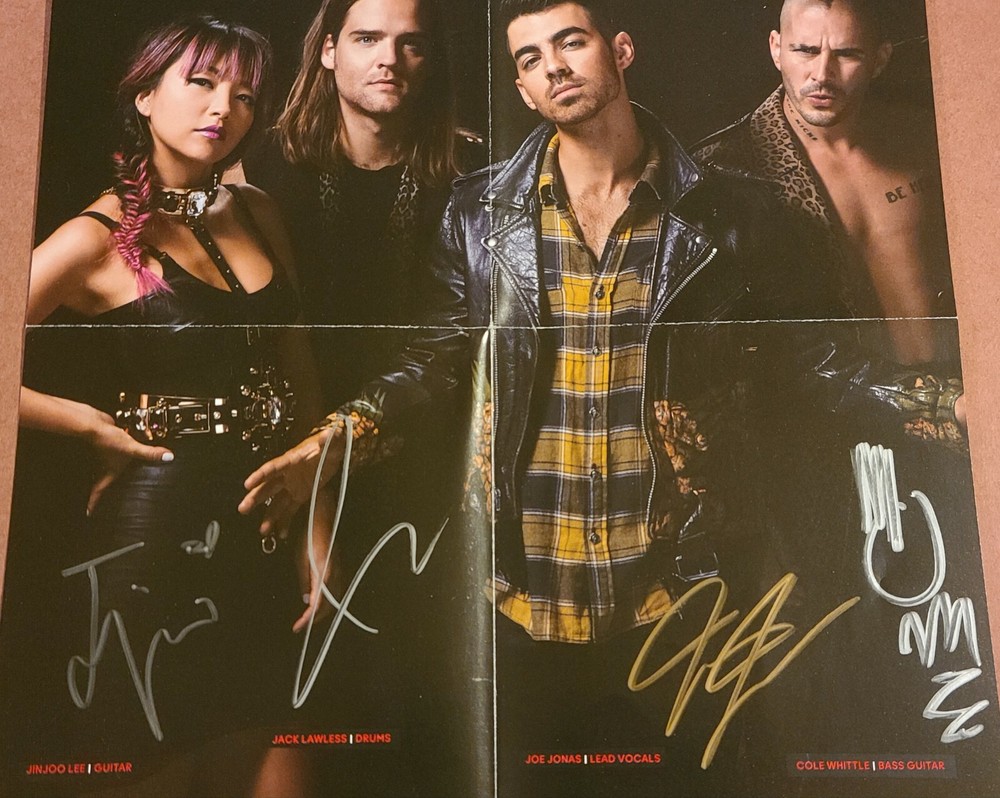 Joe Jonas band Signed Autographed LARGE CD insert with DNCE CD