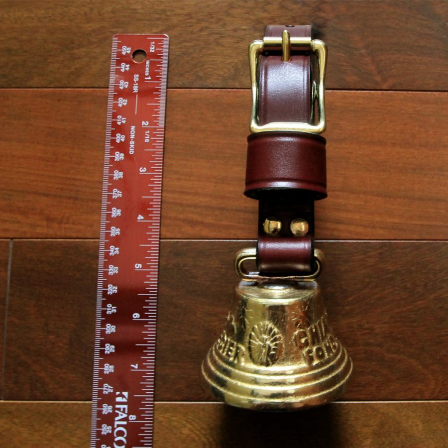 Auburn Leathercrafters Alpine Bell with Strap - Solid Brass with Bright Tone